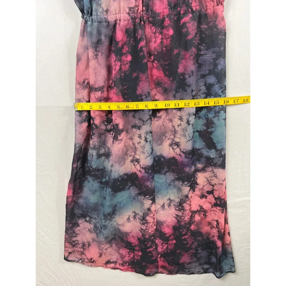 Torrid 2 Maxi Kimono Duster Womens 2X Multicolor Tie Dye Chiffon Drawstring
